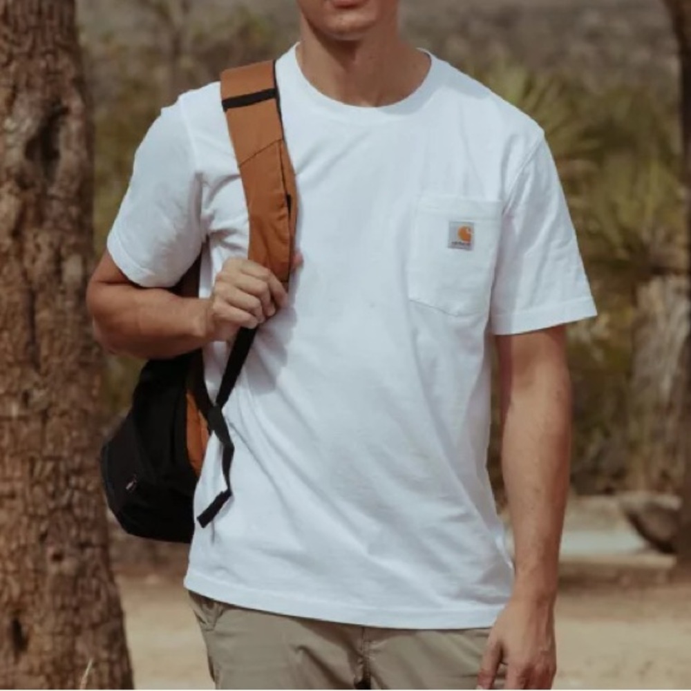 Carhartt Men's White Loose Pocket T-Shirt